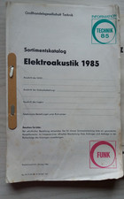 Sortimentskatalog Elektroakustik 1985/1984 Elektromaterial 1984 Elektroakustik