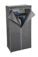 Stoff kleiderschrank grau 160 - stoff,