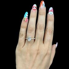 14K Weißgold Ovalschliff Lab