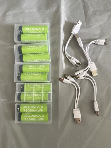 10x pujimax 18650 akku - , usb-c