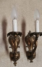 Tolle Bronze Wandleuchte Wandlampe 1 Armig Flamme Messing Antik 2 Stück