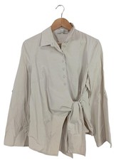 GABI LAUTON Hemd-Bluse Damen Bluse Gr. DE 42 hellgrau Casual-Look