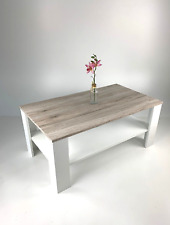 Couchtisch Wohnzimmertisch Sofa Kaffeetisch Bea 100 x 57 cm Sandeiche Weiß NEU