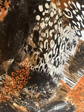 Stoff dkl Tiger Versch,Muster Rest 130 cm x 47 cm Dünner Stoff Jersey