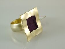 925 Sterlingsilber vergoldet Filzis großer Ring Gr 56 lila