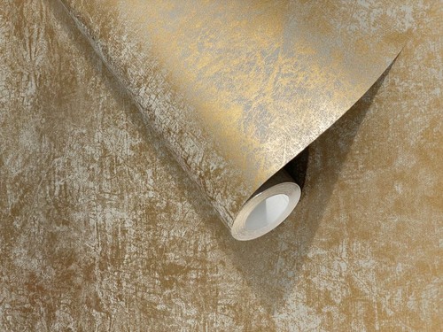 Vliestapete gold uni - vliestapete,