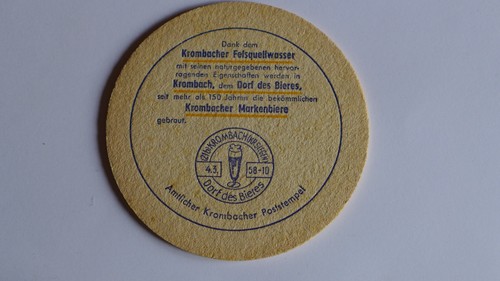 Bierdeckel krombacher brauerei - bierdeckel,