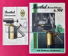 2 x Reklame Prospekt um 1935 BARTHEL Lötapparate   ( F24791