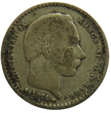 1874 Dänemark Silber 25 Erz