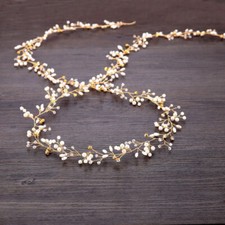 Braut Haarschmuck Haargesteck Hochzeit Kopfschmuck Diadem Perlen Silber Gold