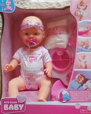 Simba New Born Baby Puppe Trink + Nässfunktion Babypuppe Pipi 43 cm