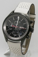HUGO BOSS Grand Prix  Edelstahlgehäuse mit Lederarmband 1513562