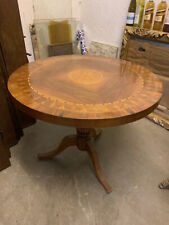 Grandioser Prunktisch Teetisch Lesetisch  rund Intarsien Palisander Eibe Kirsche