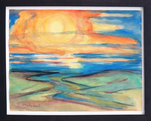 Aquarell meer landschaft - meer,