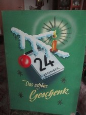 Frohe Weihnacht!  altes Schaufenster Plakat Aufsteller Bild Glitzer 50er Jahre