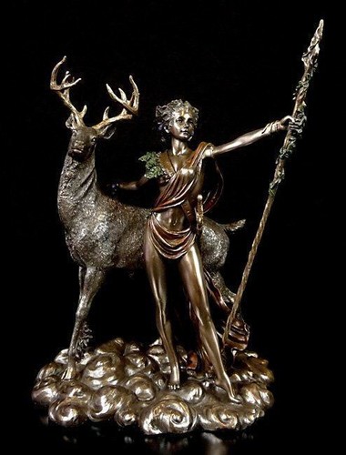 Göttin diana figur mit - diana, hirsch