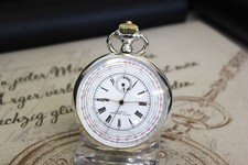 Rare große OMEGA BREVET'E S.G.D.G Chronograph Taschenuhr pocket watch 935 Silber