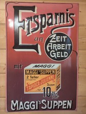 Vintage Blechschild Maggi Suppen