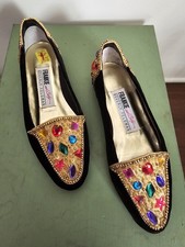 Womens Black Valvet Bejeweled