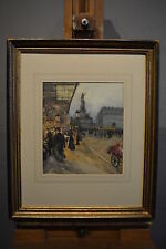 C. Weiss 1860/ 1931 Markt in Wien Gouache Carl Weiss ?