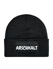 Unisex Beanie Mütze mit ARSCHKALT Winter Fun-Print Geschenk für Herren & Damen