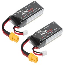 2 Stück 7,6V 50C 1100mAh 2S
