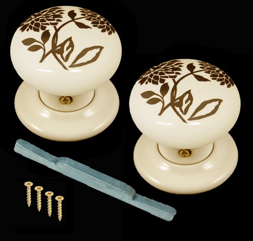 Paar cream porcelain mortise - 1,