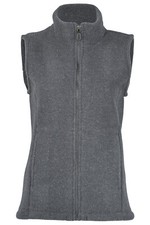 Engel Natur Damen Woll Fleece Weste tailliert RV 100%Wolle Bio IVN schiefer GOTS