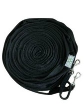 Doppellonge 16 m Gurtmaterial Langzügel Longe schwarz Bodenarbeit