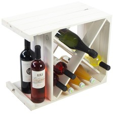 Weinregal "X" weiß Holzkisten