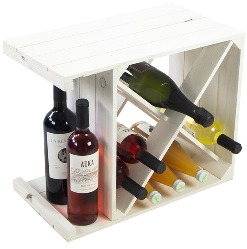 Weinregal weiß holzkisten - "x",