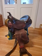Westernsattel Circle Y, Leder, braun, mittlere Kammer, original aus Texas
