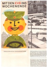 Erfurt, EVB Verkehrsbetriebe, Faltplan Umgebungs-Netz 1968