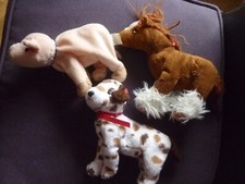 Beanie Baby - Hund Bo Pferd Hoofer Schwein rosa - aus Sammlung  3 TY Tiere - TOP