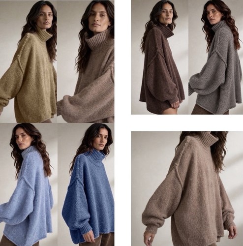 Damen oversize strickpullover - oversize,