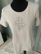 Marco Pecci Damen Bluse Größe 40/42 mit dekorativen Steinchen,Farbe:Hellbeige