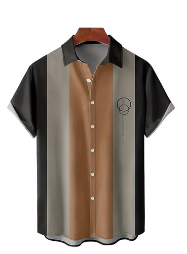 Herren bowling retro - herren, hemd