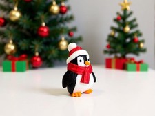 3D-gedruckte Pinguin mit roter