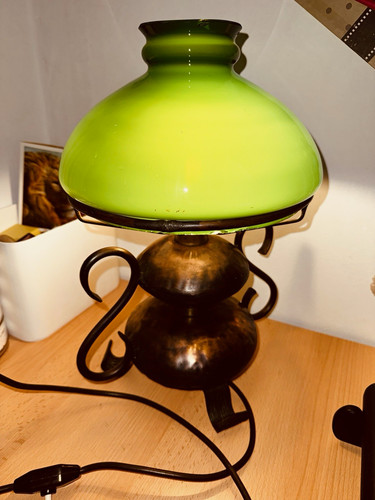 Tischlampe grüner runder