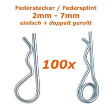 Federstecker 2mm - 7mm Stahl