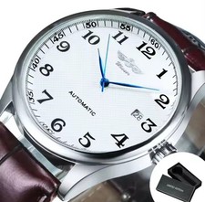 Mechanische Herrenuhr mit Lederarmband Automatikuhr Herren Uhr Business Luxus