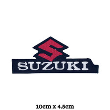 Suzuki Logo Sportwagen Racing schwarz Bügelbild gestickt Patch
