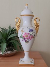 Prunkvase m. Deckel (44cmhoch) Alboth&Kaiser,Meißen m.Schwanenhalshenkeln *Verg*