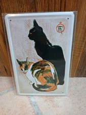 Blechschild LES CHATS ZWEI KATZEN Theophile Alexandre Steinlen Frankreich OVP