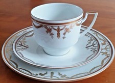 PIRKENHAMMER Sammel-Gedeck Böhmen LOUISE Weiß-Gold 1970 Kaffee-Tasse Czechoslov.