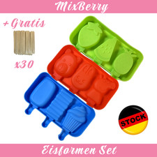 ✅ 3er Silikon Eis am Stiel