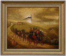 Zur Restaurierung: Öl Aus Dem 19. Jahrhundert - Die Postkutsche Ii.