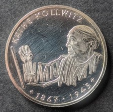 10 DM Gedenkmünze 1992 D - Zum 125. Geburtstag von Käthe Kollwitz