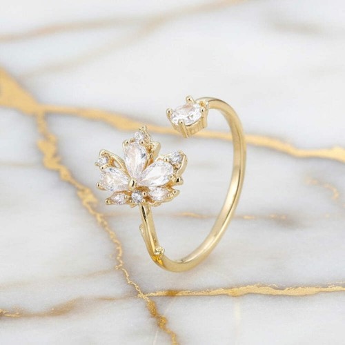 Offener ring gold ahornblatt - ring,