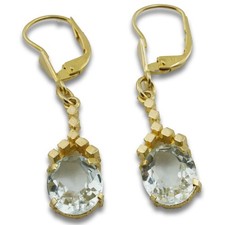 Aquamarin Gold Hänge Ohrringe